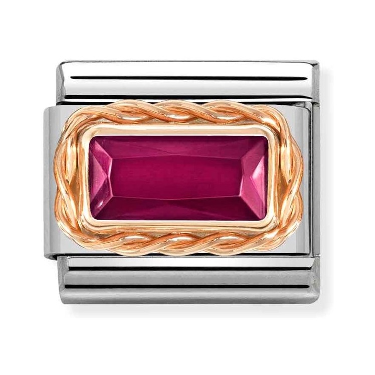 Nomination Composable Classic Charm Zirkonia rot - Edelstahl, Roségold
