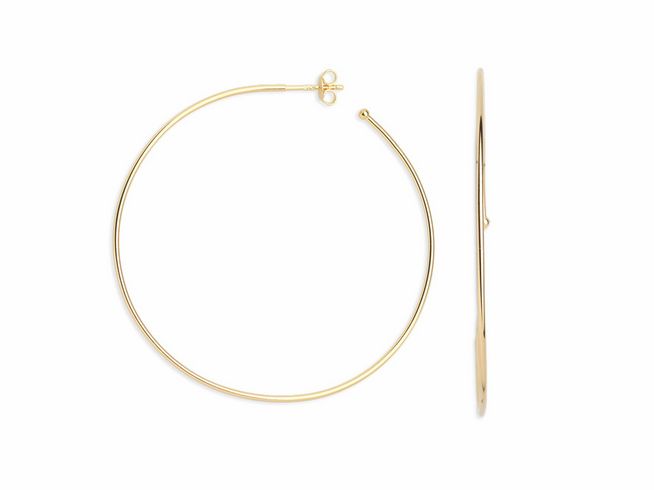 Xenox Sterling Silber Ohrringe XS8652G in Form von Creolen in Gelbgold vergoldet, elegant und schlicht gehalten, idealer Ohrschmuck für jeden Anlass.