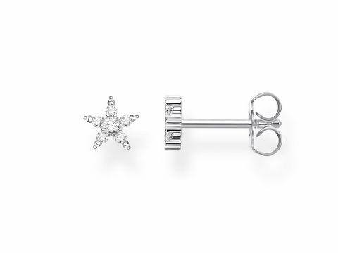 Silberner Ohrstecker in Sternform von Thomas Sabo der Charming Collection mit klarem Zirkonia besetzt, eleganter und funkelnder Ohrschmuck für jeden Anlass.