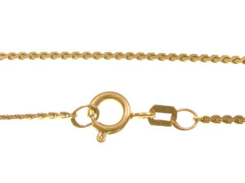 Rundpanzerkette hochkant aus Gold 585, 40cm lang, schlichtes Collier vom Hersteller Juwelier Harnisch, mit feinem Verschluss und elegantem Design.