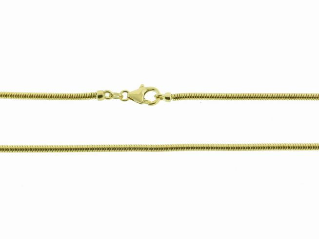 Schlangenkette aus gold 585 mit einer Länge von 46 cm, elegant und zeitlos, Hersteller Juwelier Harnisch, ideal für jeden Anlass.