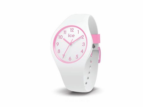 ICE ola kids Candy white Extra Small 015349 in Weiß mit pinken Akzenten und Ziffern, eine sportliche Kinderuhr von Ice watch, ideal für den täglichen Gebrauch.