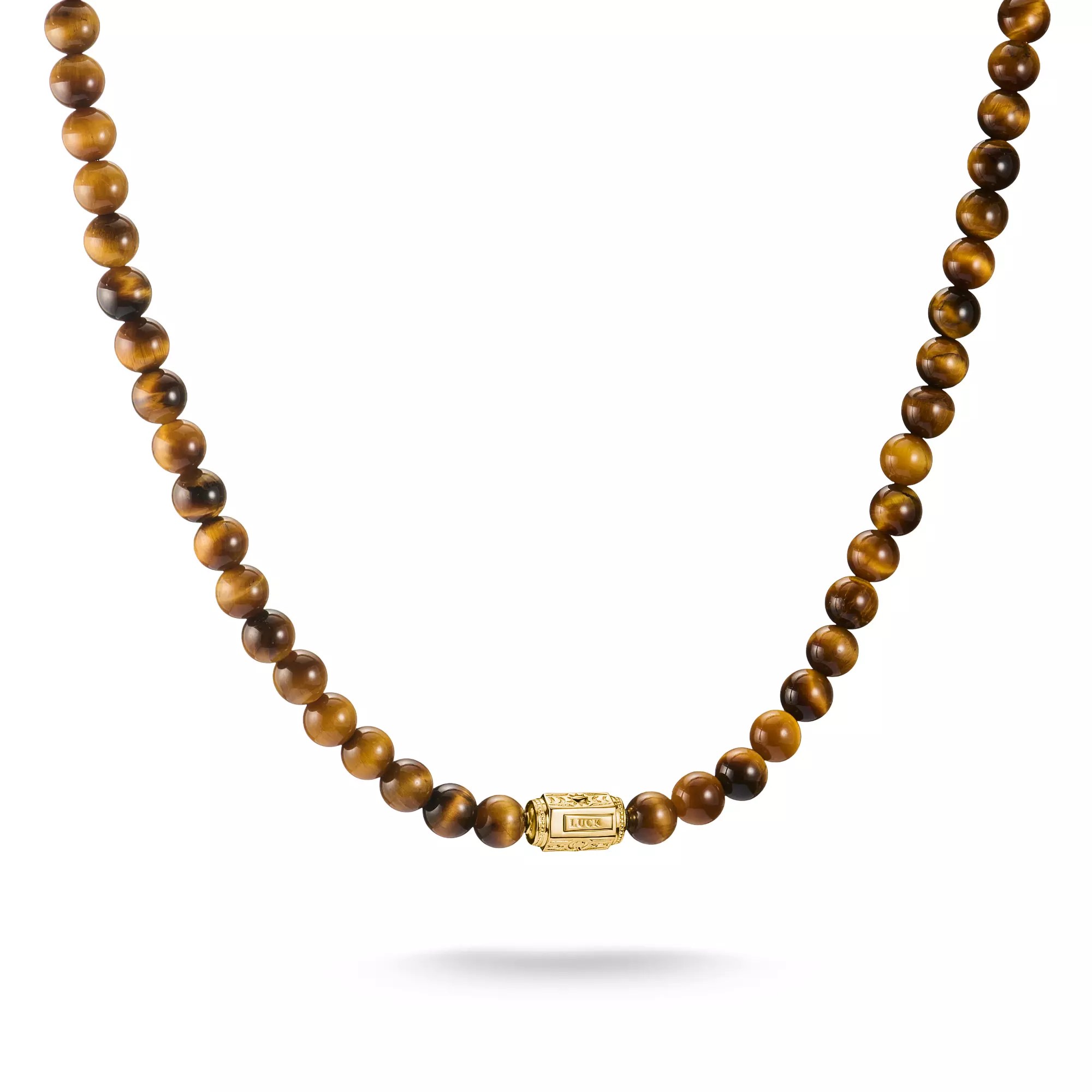 Thomas Sabo ELYNDRA Kette 55 cm - 750/- Gold auf Silber & Tigerauge & Zirkonia - Braun – Ansicht 2