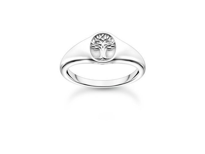Thomas Sabo Charming Ring Lebensbaum in Silber, Gr. 60, mit einem filigranen Baum-Motiv auf der Ringfläche, elegant und zeitlos im Design, hochwertiges Sterling Silber.