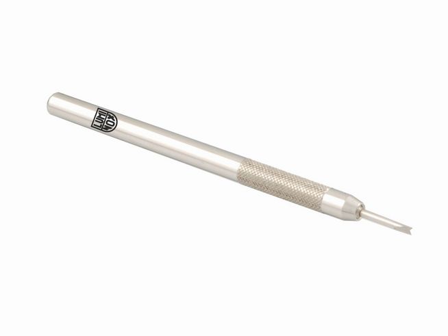 57350233-0 Luminox Bandwechselwerkzeug GAC.L003.1 in silberner Farbe mit rutschfestem Griff und präziser Klinge für den einfachen Austausch von Uhrenbändern, ideal für Uhrenliebhaber und Sammler.