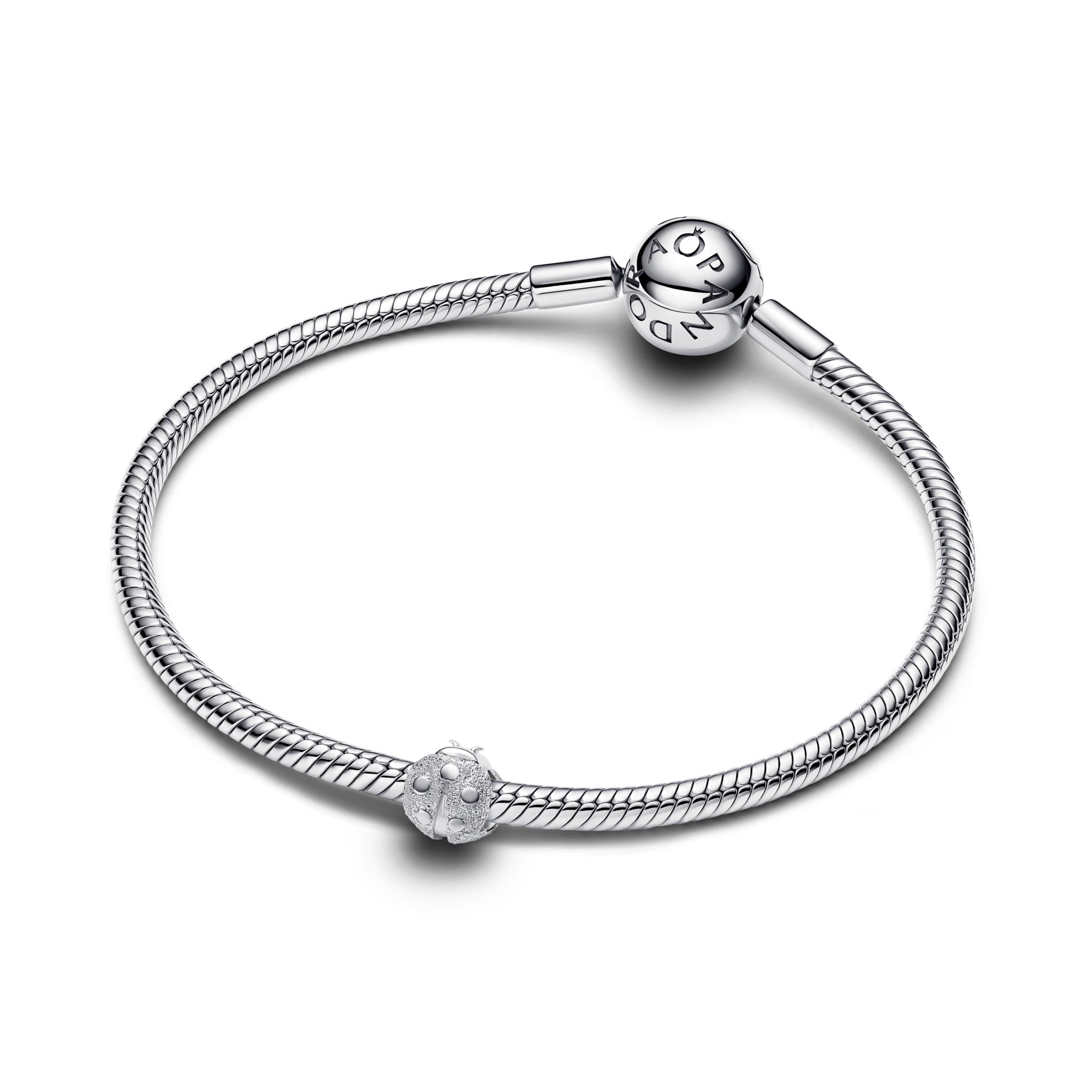 Pandora Strukturierter Marienkäfer Mini - Charm - Silber – Ansicht 3