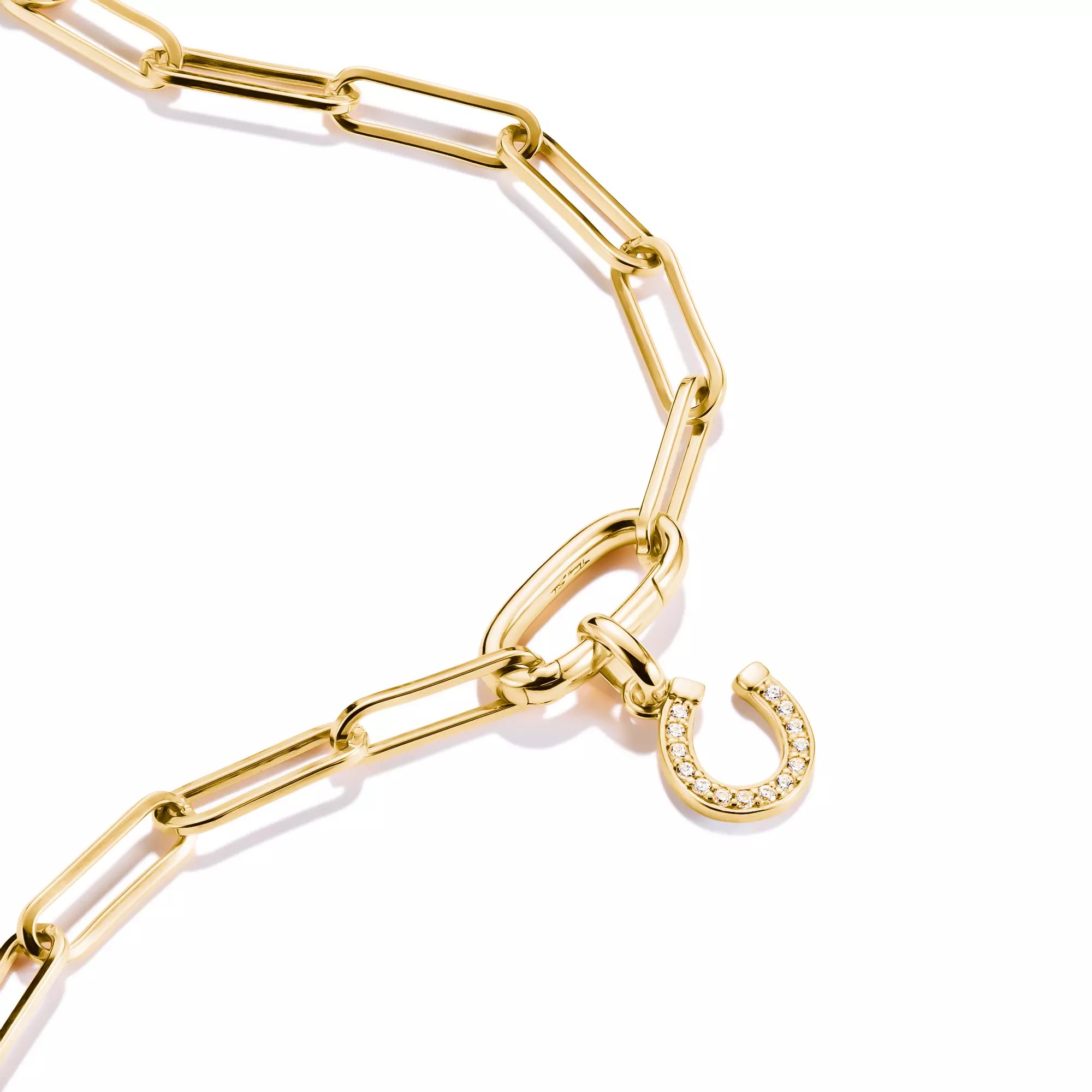 Thomas Sabo Connect - Hufeisen Glücksbringer - Charm mit Öse - Silber & Gelbgold Verg. + Zirkonia – Ansicht 3