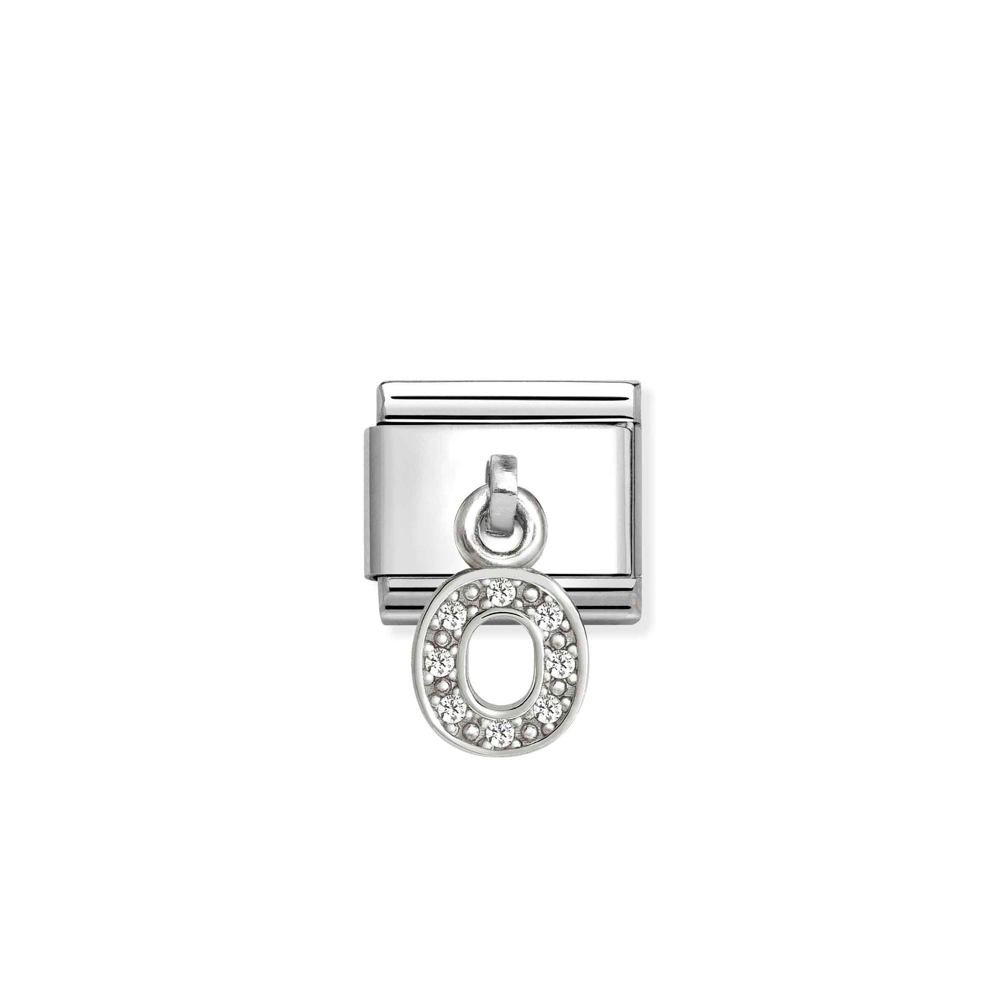 Nomination Classic Sterling Silber charm - Buchstabe O - Zirkonia – Ansicht 2