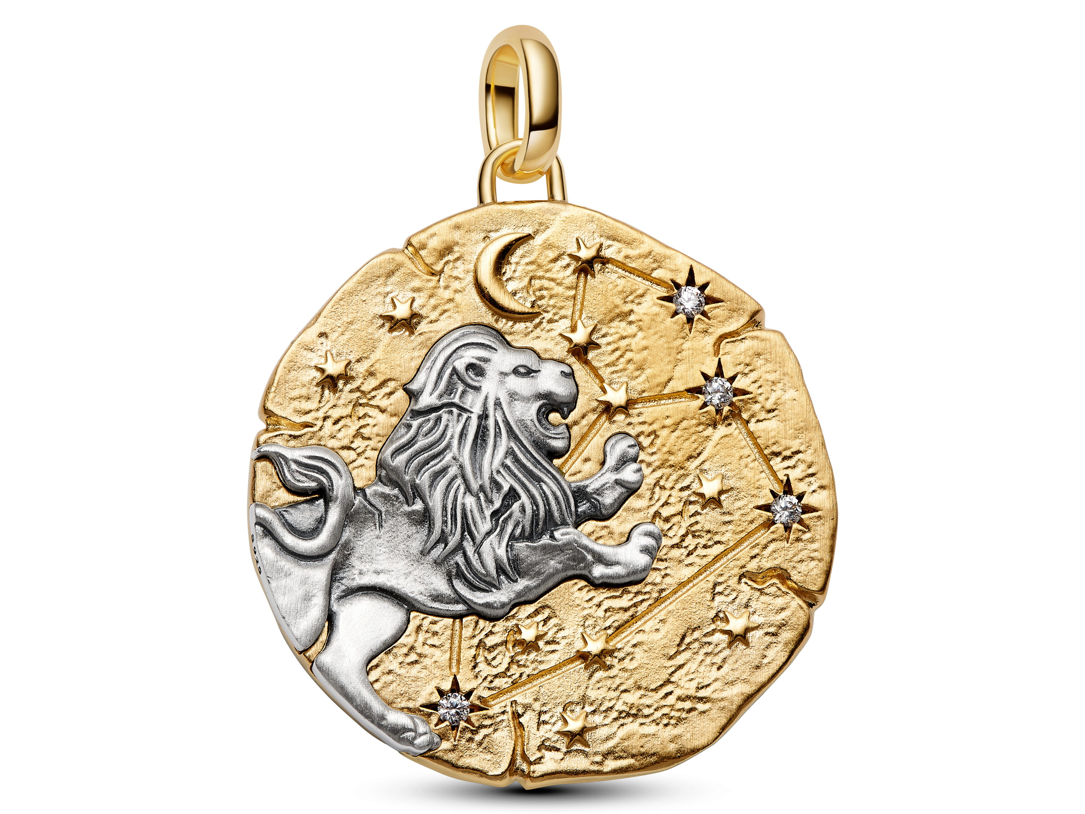 Pandora ME 764996C01 - Sternzeichen Löwe - gr. Anhänger-Charm - Sterling Silber & Gelbgold Vergoldung - 28 mm