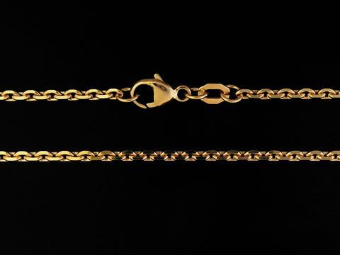 Anker Kette aus Gold 750, diamantiert, 45 cm lang, mit einer Stärke von 2,1 x 2,1 mm, ausgestattet mit einem klassischen Karabinerverschluss, ideal für eleganten Schmuck. Hersteller: Juwelier Harnisch.