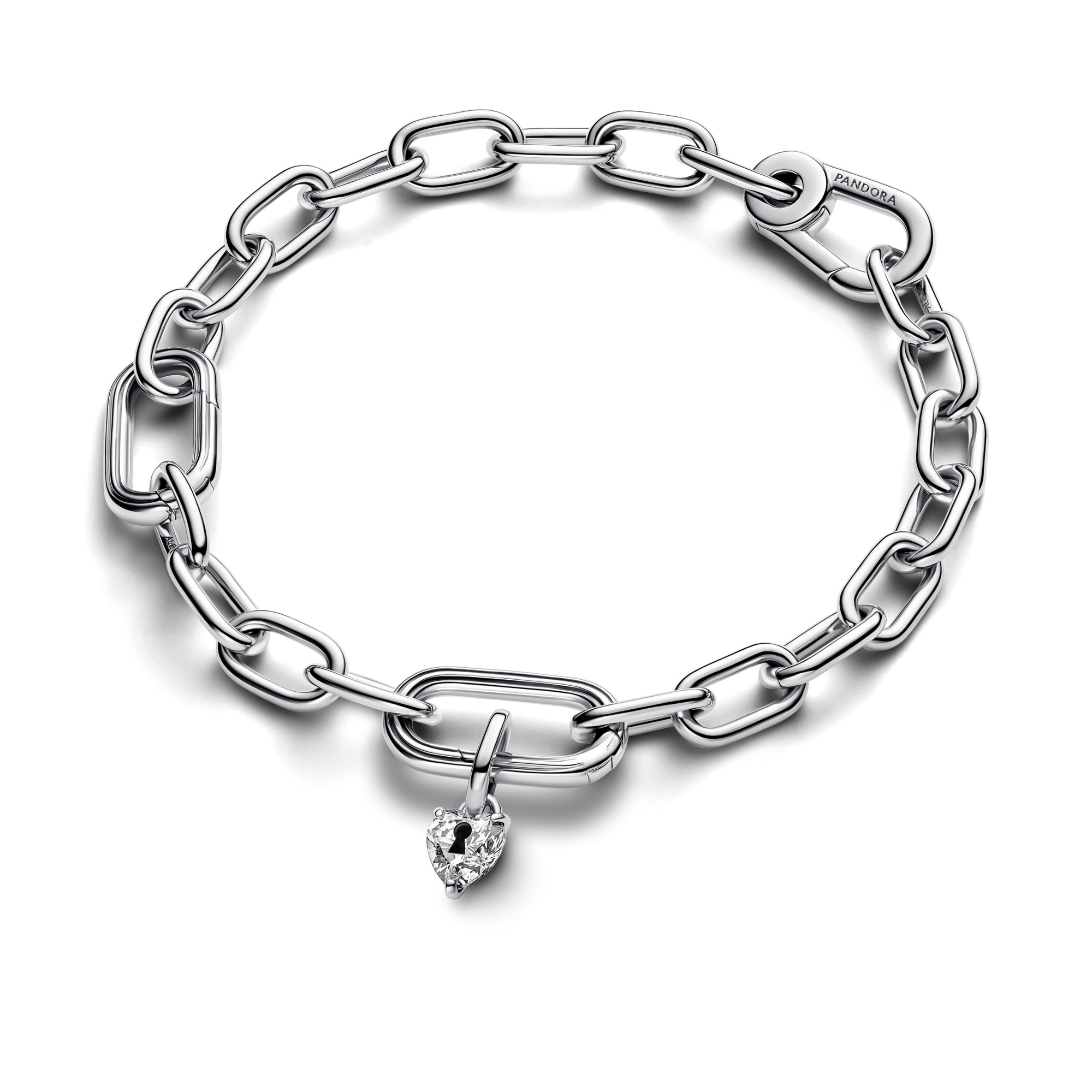 Pandora ME - Schlüsselloch Herz Mini-Charm-Anhänger - Sterling Silber - Zirkonia Schwarz – Ansicht 5