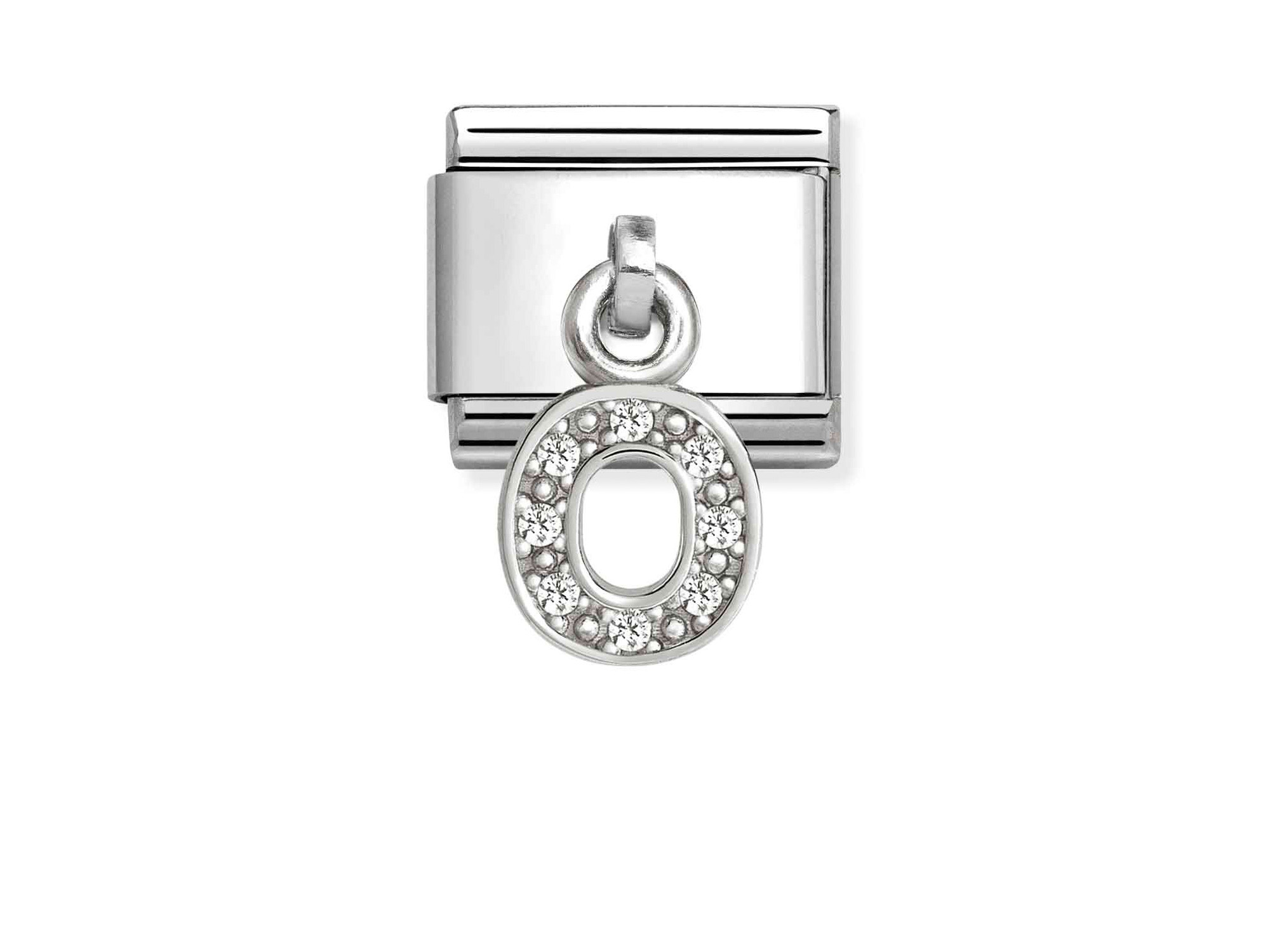 Classic Sterling Silber charm in Form des Buchstabens O, verziert mit Zirkonia, von Pandora, zeitlose Neuheit, passend für persönliche Schmuckstücke.