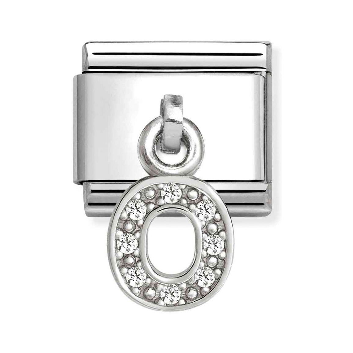 Classic Sterling Silber charm in Form des Buchstabens O, verziert mit Zirkonia, von Pandora, zeitlose Neuheit, passend für persönliche Schmuckstücke.
