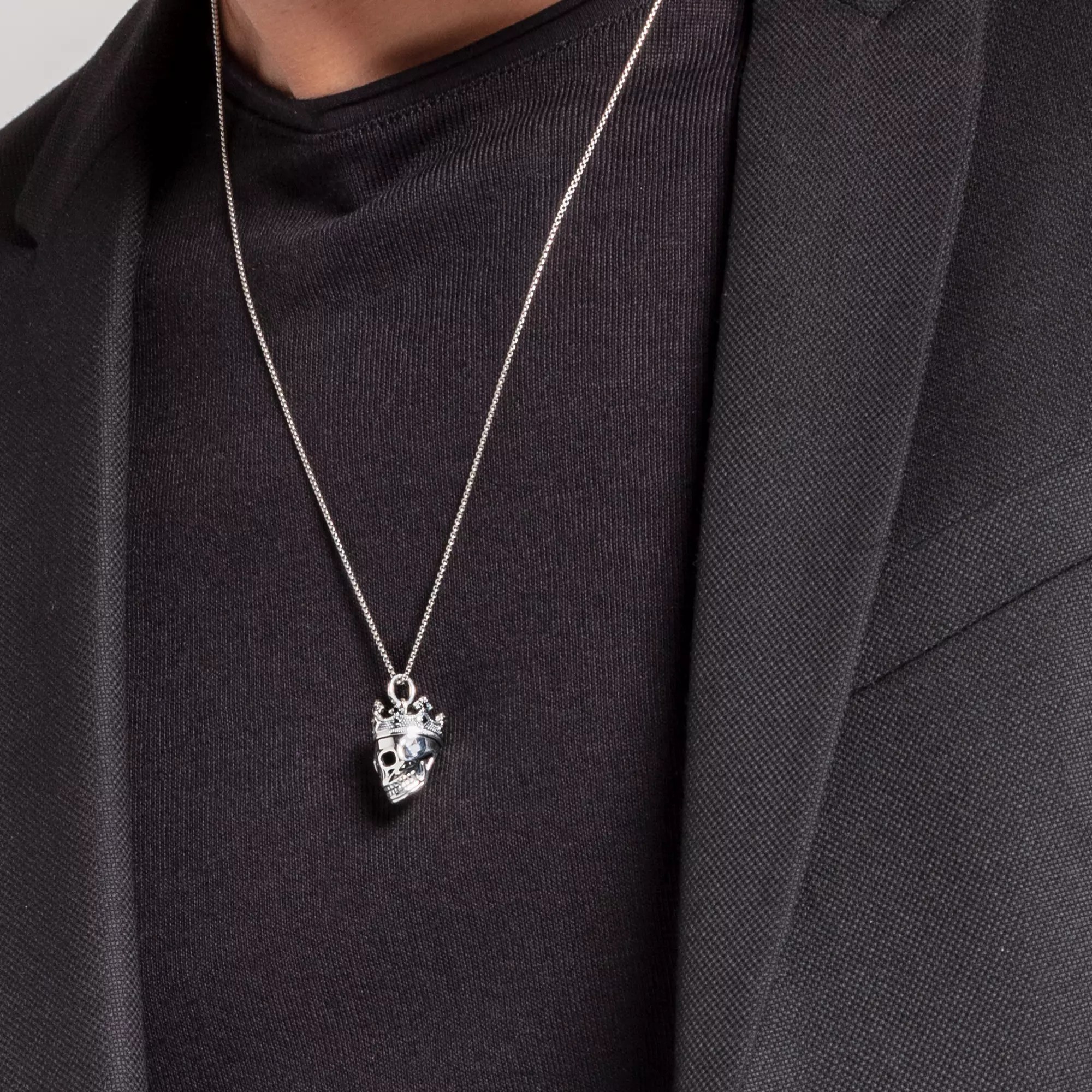 Thomas Sabo Anhänger - Totenkopf - Sterling Silber - Zirkonia - schwarz – Ansicht 5