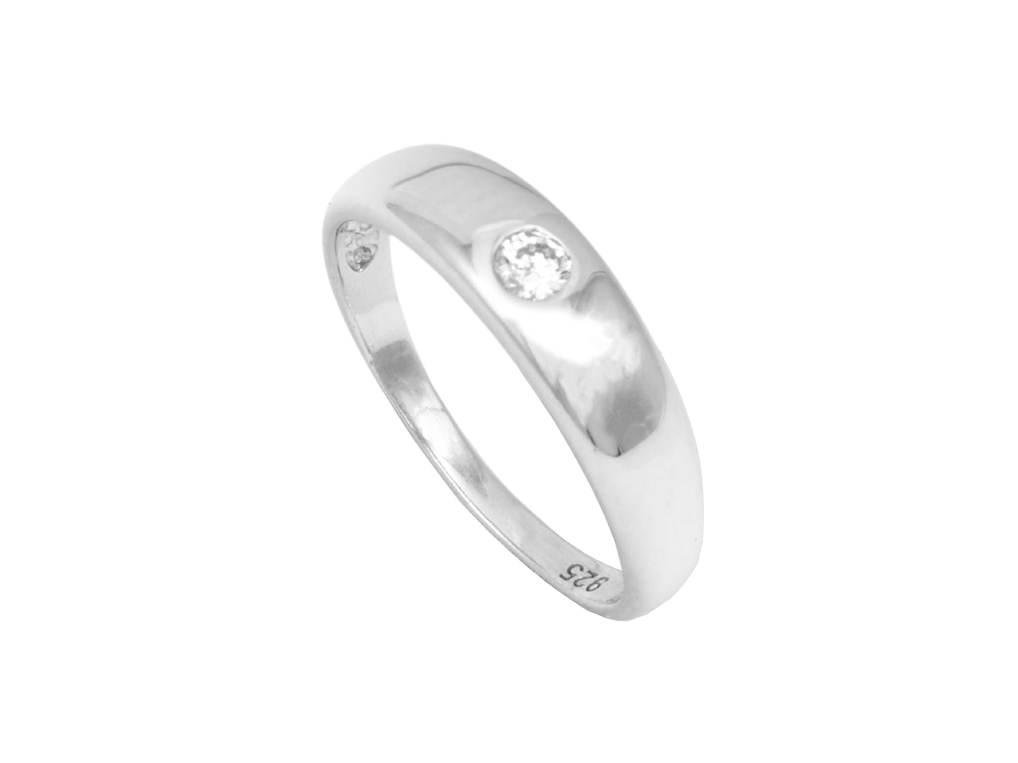 Taufring aus 585 Weißgold mit Diamant TAUFGESCHENK