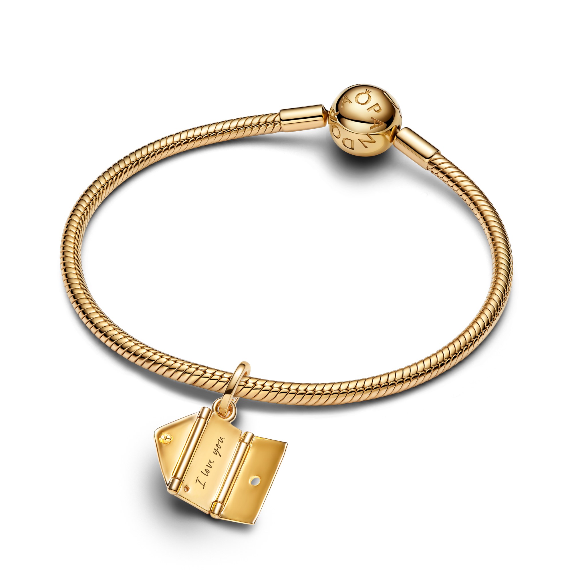 Pandora zu öffnendes Kuvert - Charm Anhänger - Gelbgold Vergoldung - Zirkonia – Ansicht 4