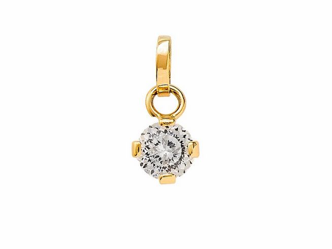 Gelbgold Anhänger Xenox XG14K0032G mit polierter Oberfläche und Zirkonia, elegant und funkelnd, ideal für modischen Schmuck. Hochwertige Verarbeitung in Echt Gold.