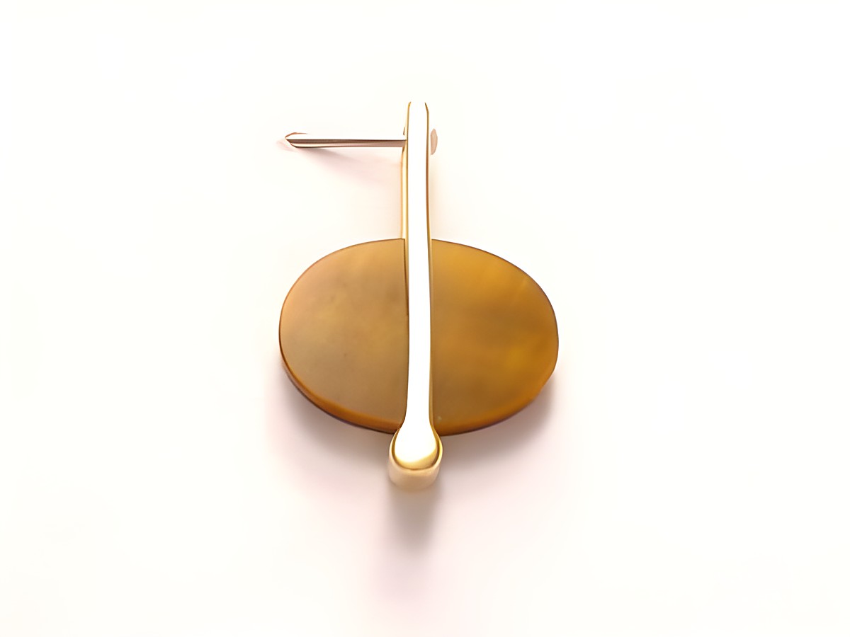 Ovaler Tigerauge Anhänger mit Gold Auflage Doublé, Hersteller Juwelier Harnisch, eleganter Schmuck mit bernsteinfarbener Oberfläche und feiner Metallverarbeitung. Ideal für stilvolle Akzente.
