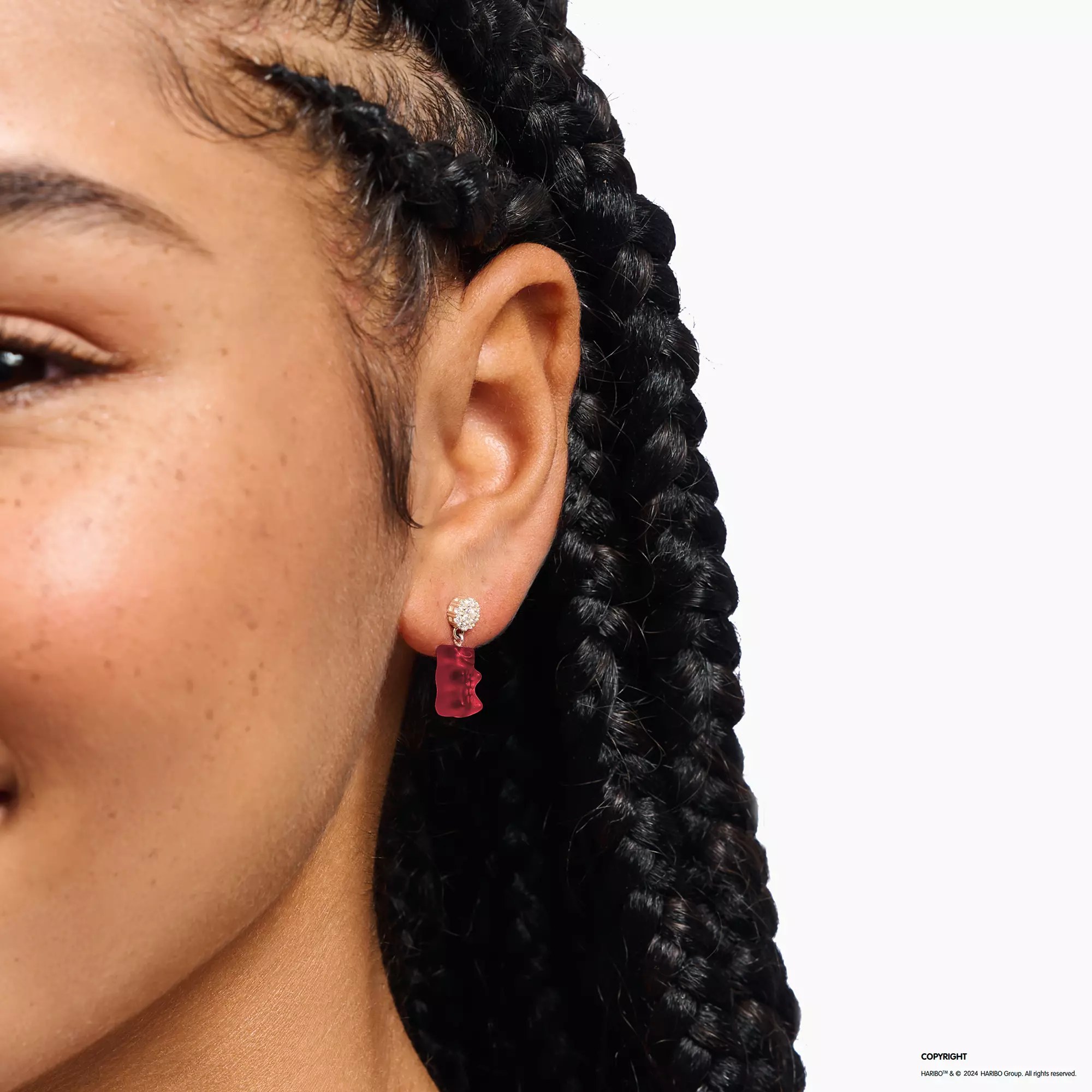 Thomas Sabo Ohrringe - Goldbär Gummibärchen ROT - HARIBO – Ansicht 3