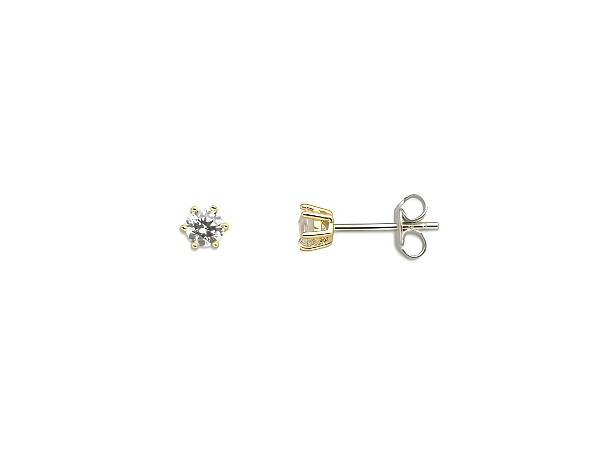 Xenox Sterling Silber Ohrringe XS7262G in Krappe Gold, vergoldet mit einem funkelnden Stein, der eine elegante Ausstrahlung verleiht, perfekt für jeden Anlass.