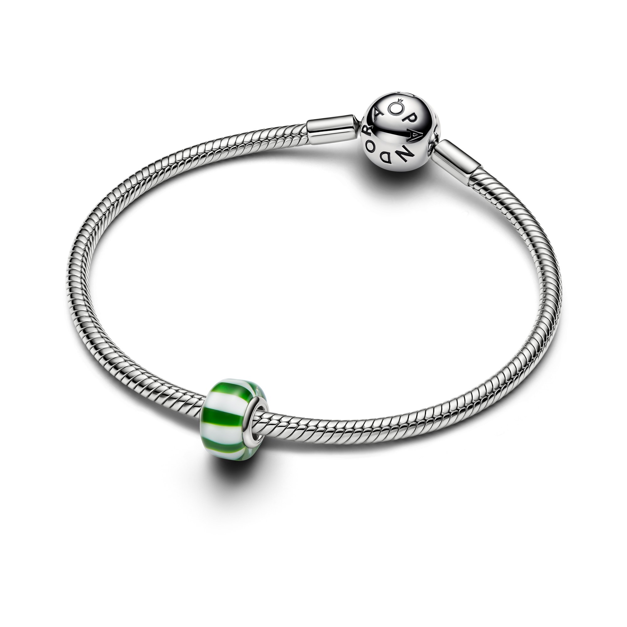 Pandora Moments - Charm Pfefferminz - platiniert - Muranoglas grün – Ansicht 3