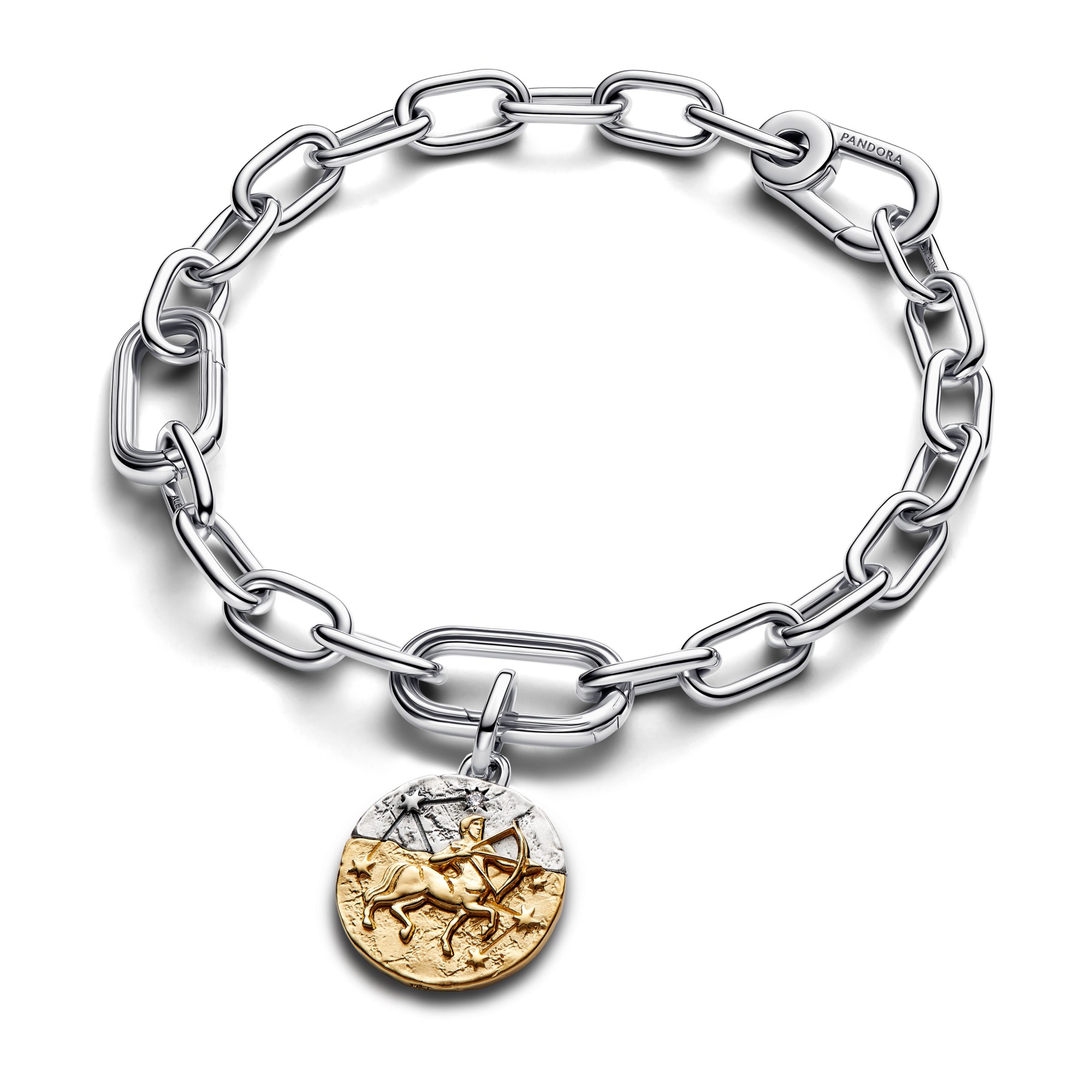 Pandora ME - Sternzeichen Schütze - Charm - Sterling Silber & Gelbgold Vergoldung - 16 mm – Ansicht 3