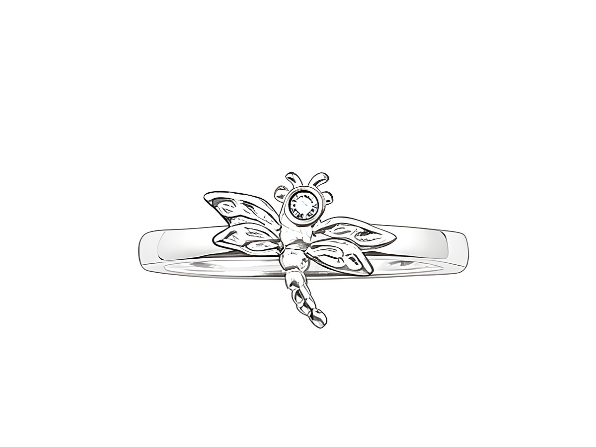 Thomas Sabo Ring SWEET DIAMONDS SD_TR0007-153-14-52 Größe 52, filigranes Design mit Schmetterling, aus hochwertigem Silber, verziert mit einem funkelnden Stein.