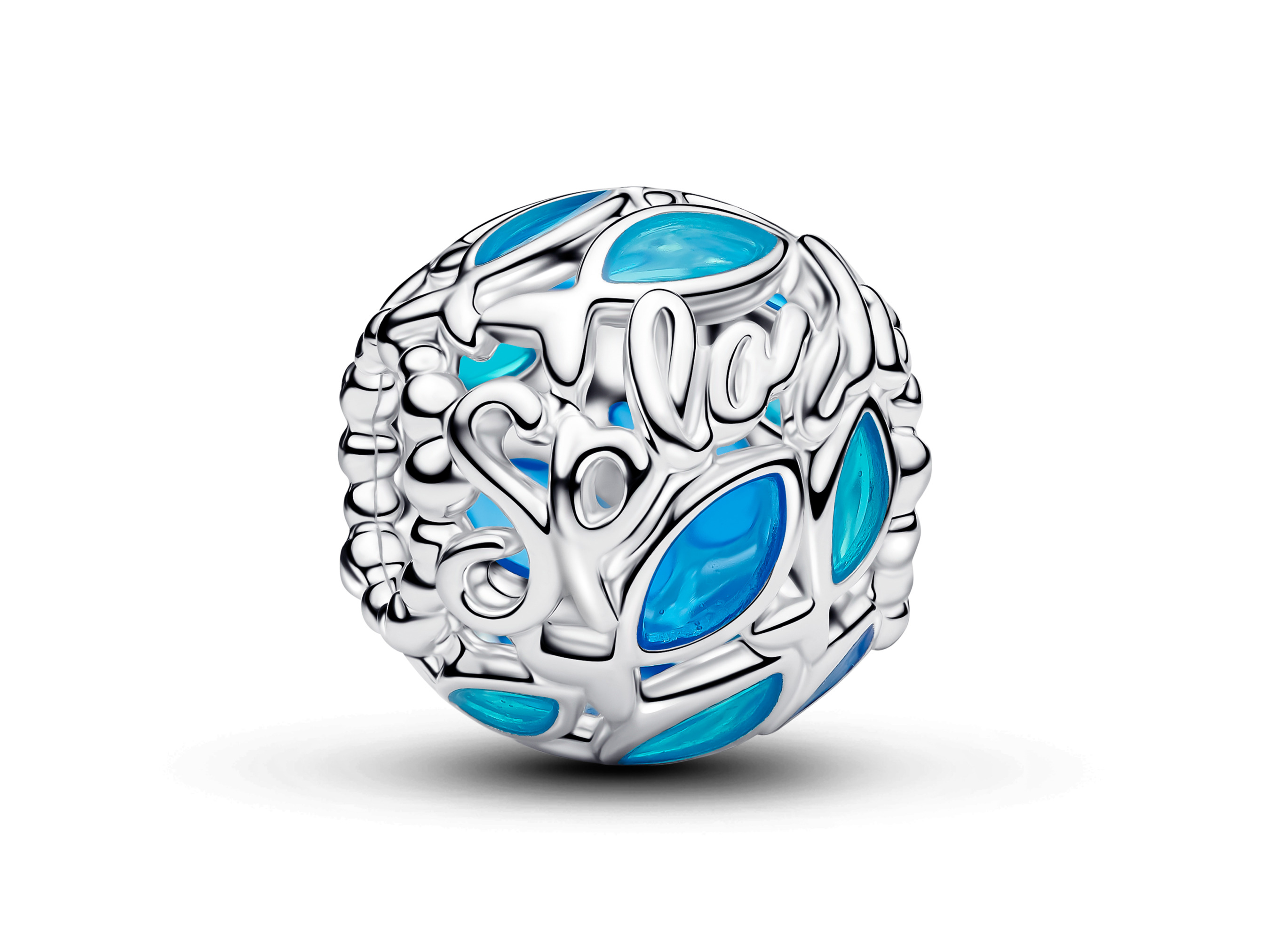Pandora 794699C01 - Openwork-charm - Silber - mit schwimmenden Fischen - Blau