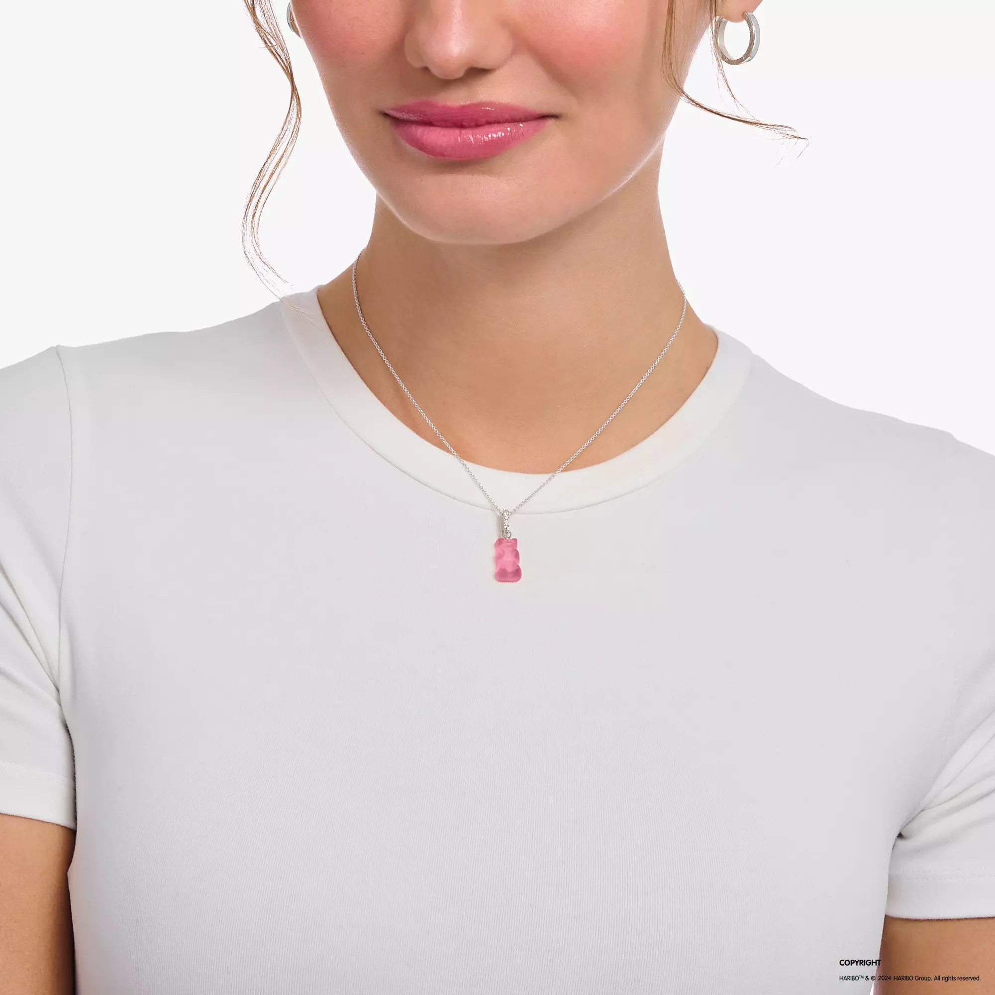 Thomas Sabo Kette - HARIBO - Goldbär - Gummibärchen - Rosa-Pink - Silber - Rosa-Pink - 40 bis 45 cm – Ansicht 3
