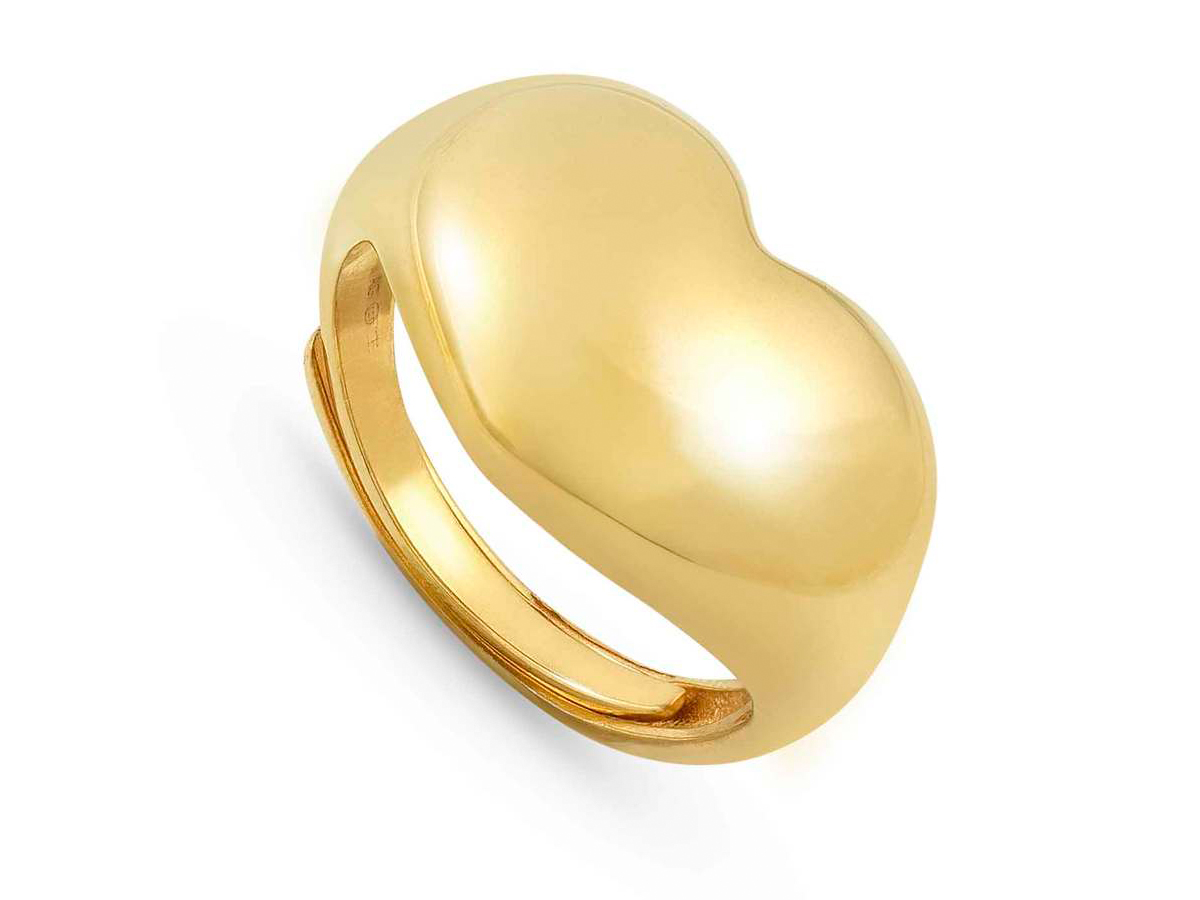 Ein vergoldeter Ring in Herzform aus Sterling Silber, glatt und glänzend, mit einer Weite von 11-17, ideal für romantische Anlässe und als modisches Accessoire von Nomination Armonica.