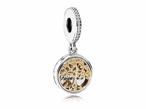 PANDORA - 791988CZ Vintage Familien Stammbaum - Bicolor Charm Anhänger - Zirkonia