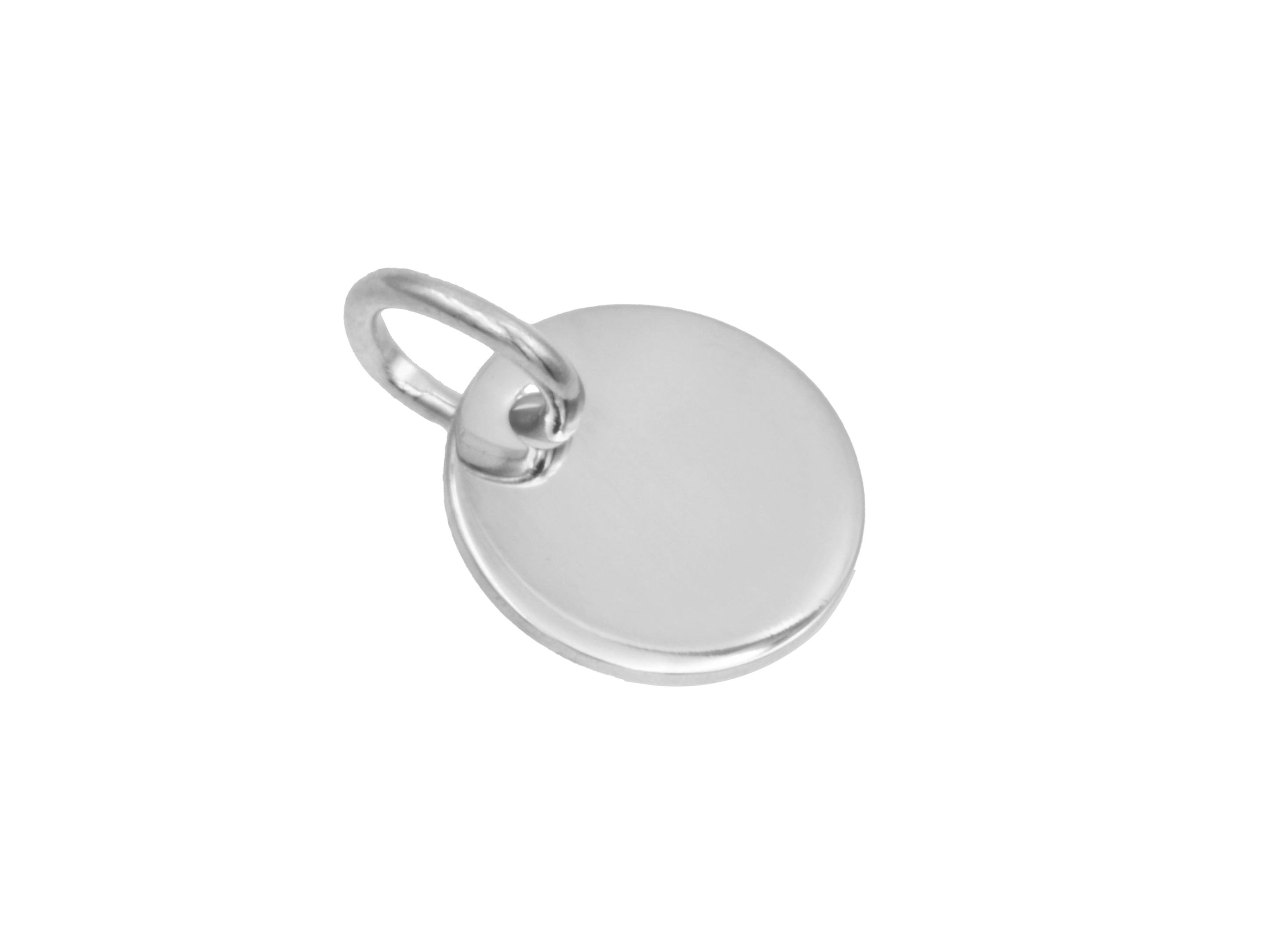 Anhänger Gravurplatte Rund - Sterling Silber - 10 mm Runder Anhänger aus Sterling Silber mit einer Größe von 10 mm, ideal für Gravuren, hergestellt von Juwelier Harnisch, die Neuheit in der Silberkollektion.