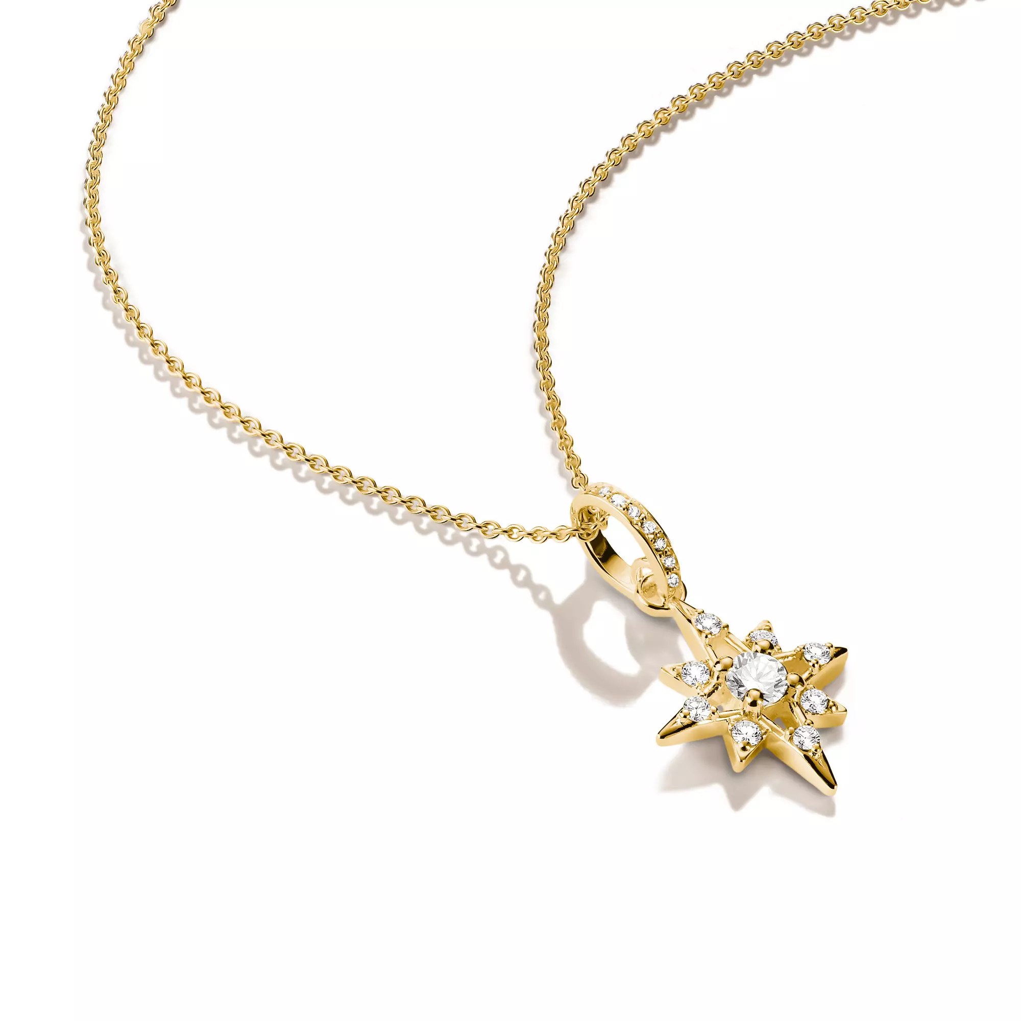 Thomas Sabo Midnight Sky - Kette Stern - 18k Gelbgold Vergoldung - Zirkonia - 50 cm – Ansicht 2