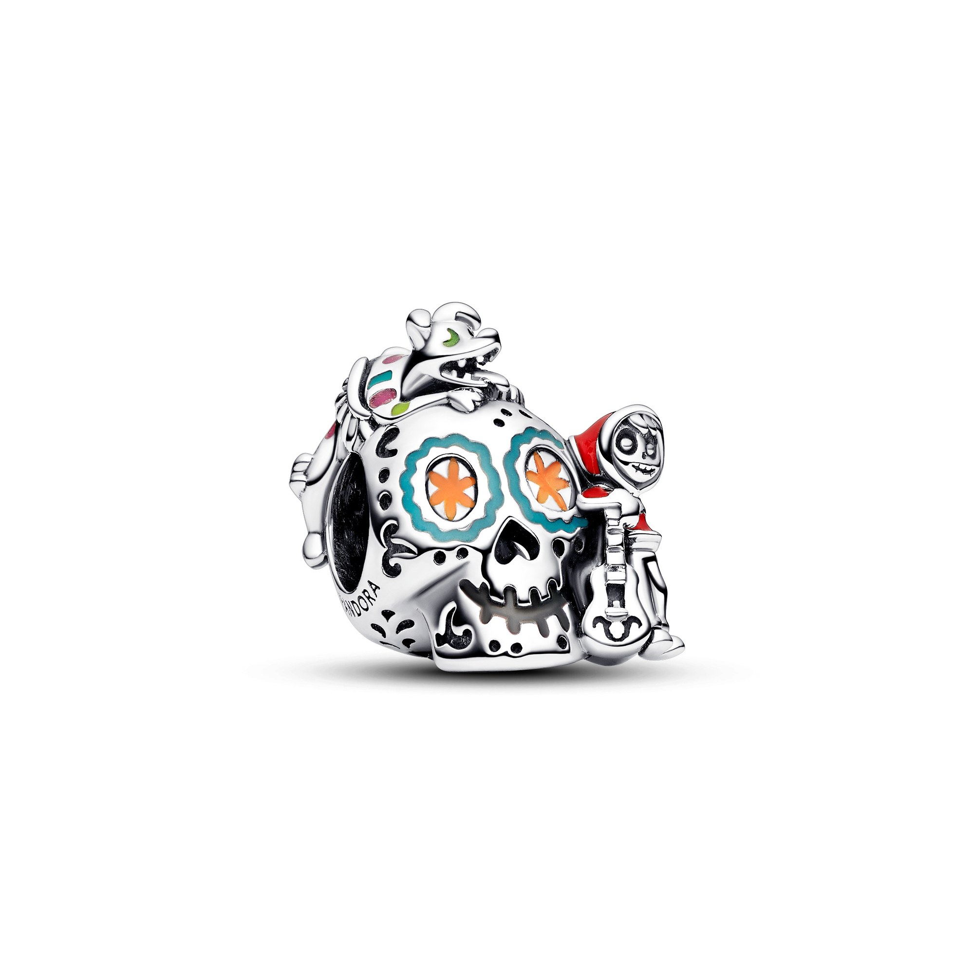 Pandora Disney Pixar Coco Miguel & Dante Totenkopf-Anhänger - im Dunkeln leuchtend - Sterling Silber