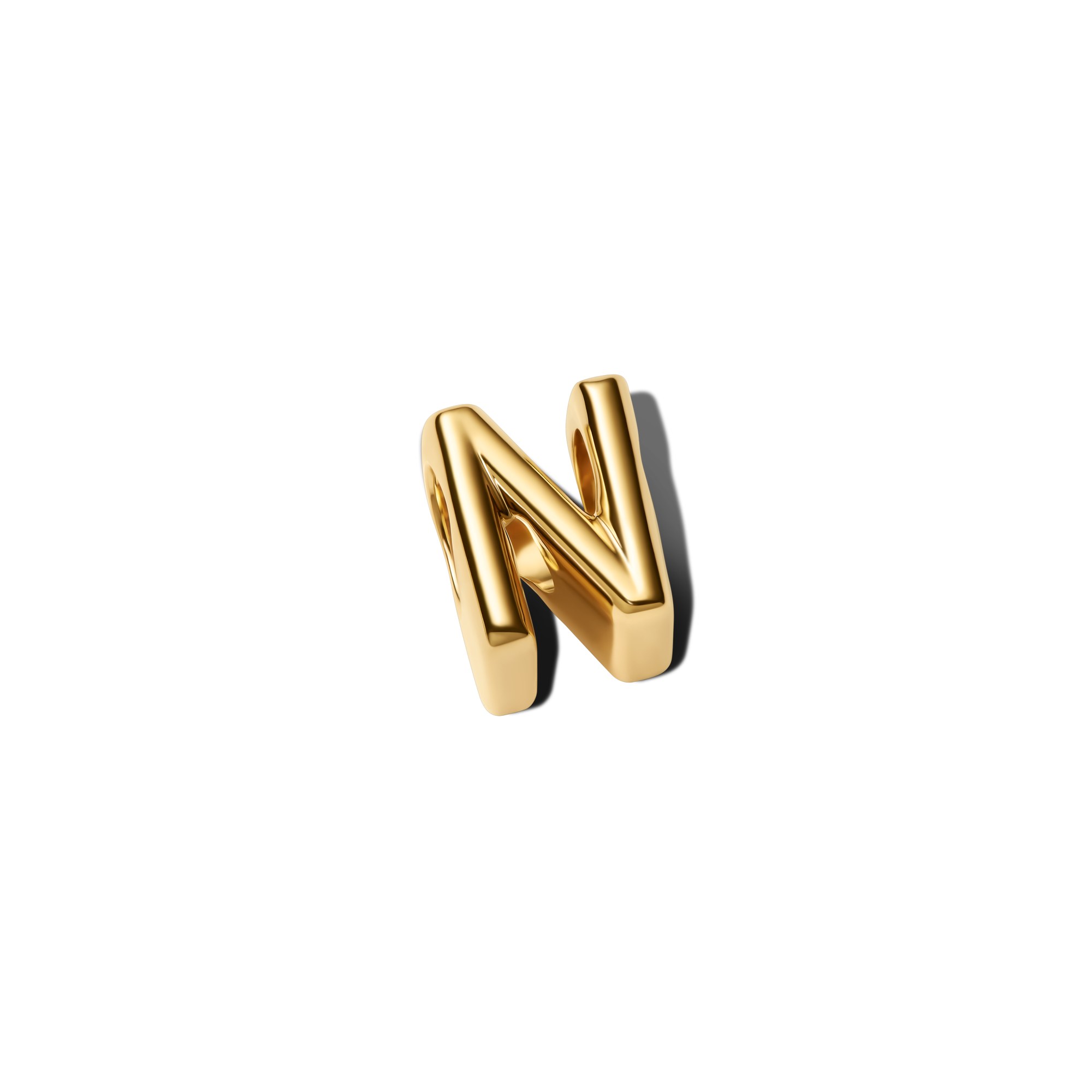 Pandora Buchstabe N - Alphabet - Mini Charm Gelbgold Vergoldung – Ansicht 3