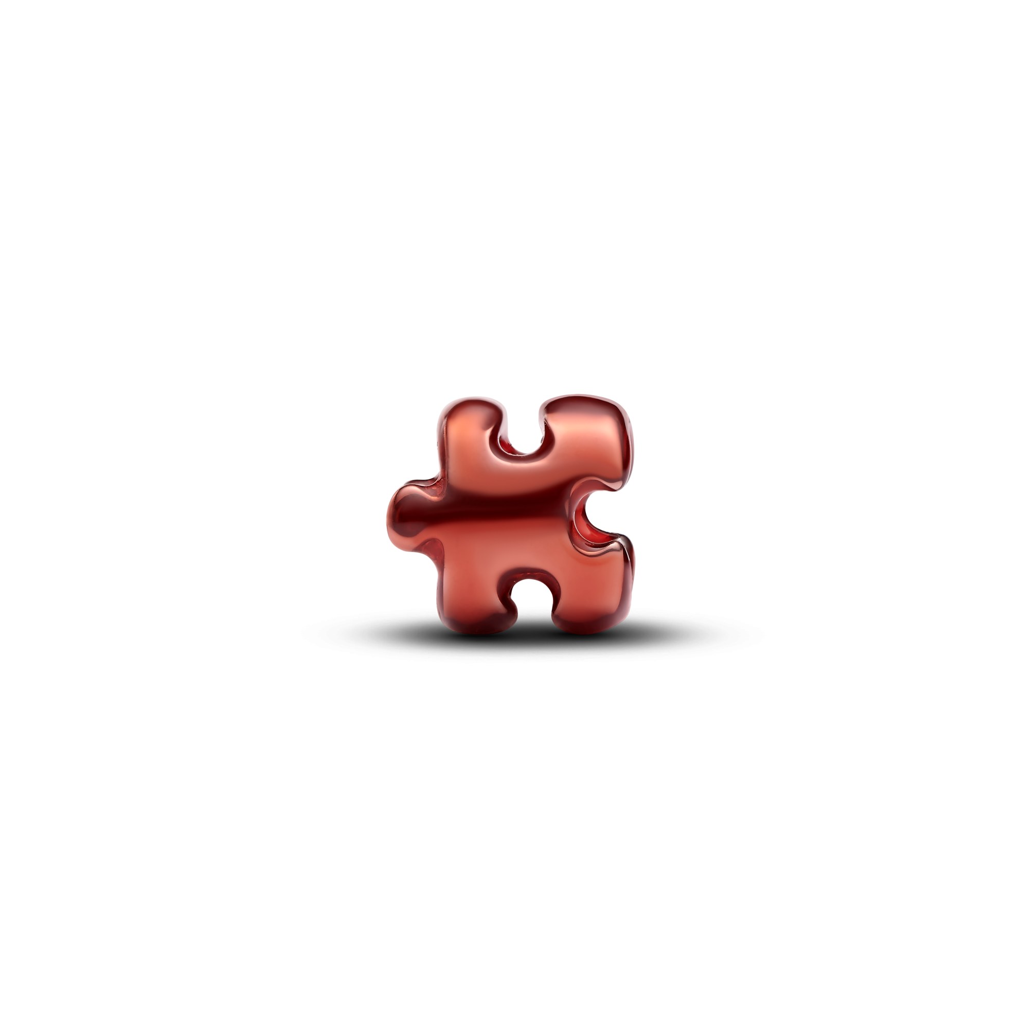 Pandora Orangefarbenes Puzzleteil Mini-Charm - Sterling Silber - Emaille Orange – Ansicht 2