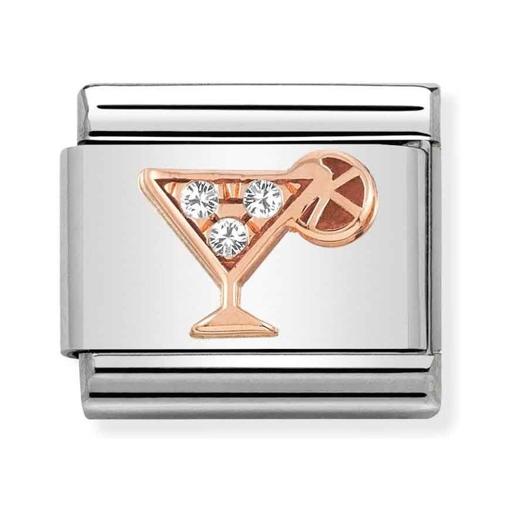 Nomination Composable Classic Charm Cocktail - Edelstahl, Gold 375 Roségold