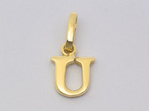 Gold Buchstaben Anhänger Buchstabe U von Juwelier Harnisch in eleganter, glänzender Ausführung, ideal als persönliches Schmuckstück oder Geschenk für besondere Anlässe.