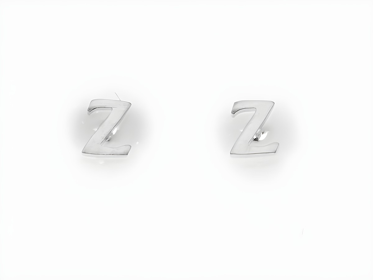 Ohrringe Ohrstecker in Form des Buchstabens Z aus Silber 925 mit Initialien vom Hersteller Juwelier Harnisch, ideal für persönlichen Schmuckstil.