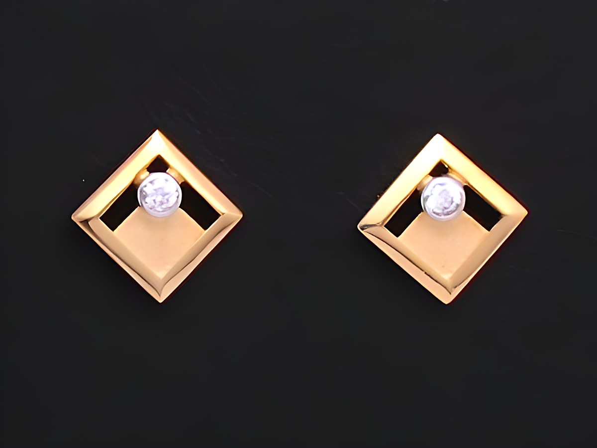 Gold Ohrringe in quadratischer Form mit Zirkonia, Hersteller Juwelier Harnisch, elegant und modern gestaltet, ideal für besondere Anlässe oder den täglichen Gebrauch.