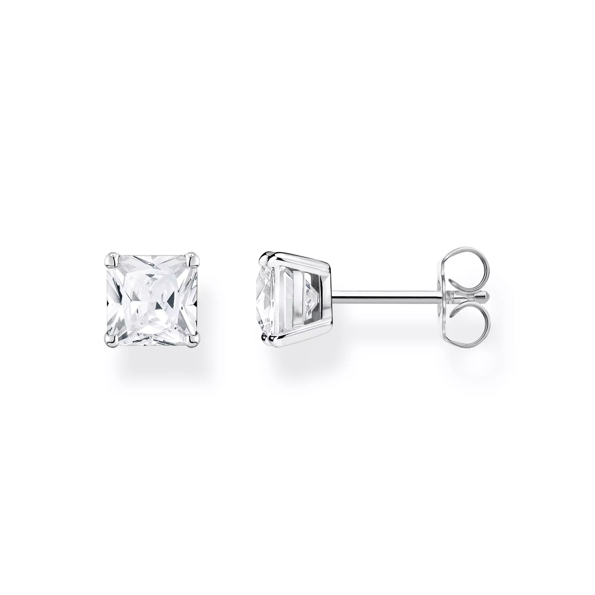 Thomas Sabo Ohrstecker - Sterling Silber + Zirkonia - Weiß 6 x 6 mm