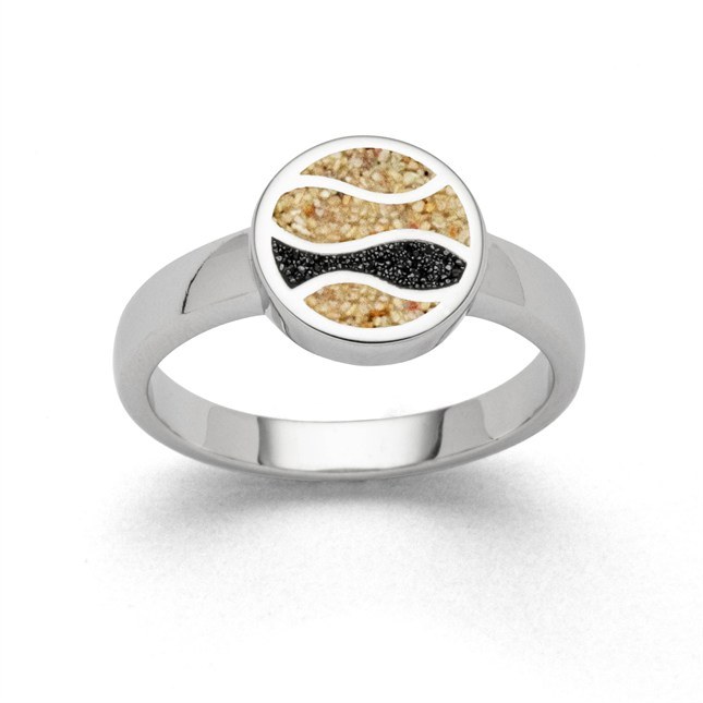 DUR Ring Strandwellen - Sterling Silber - Strandsand + Lavasand – Ansicht 3