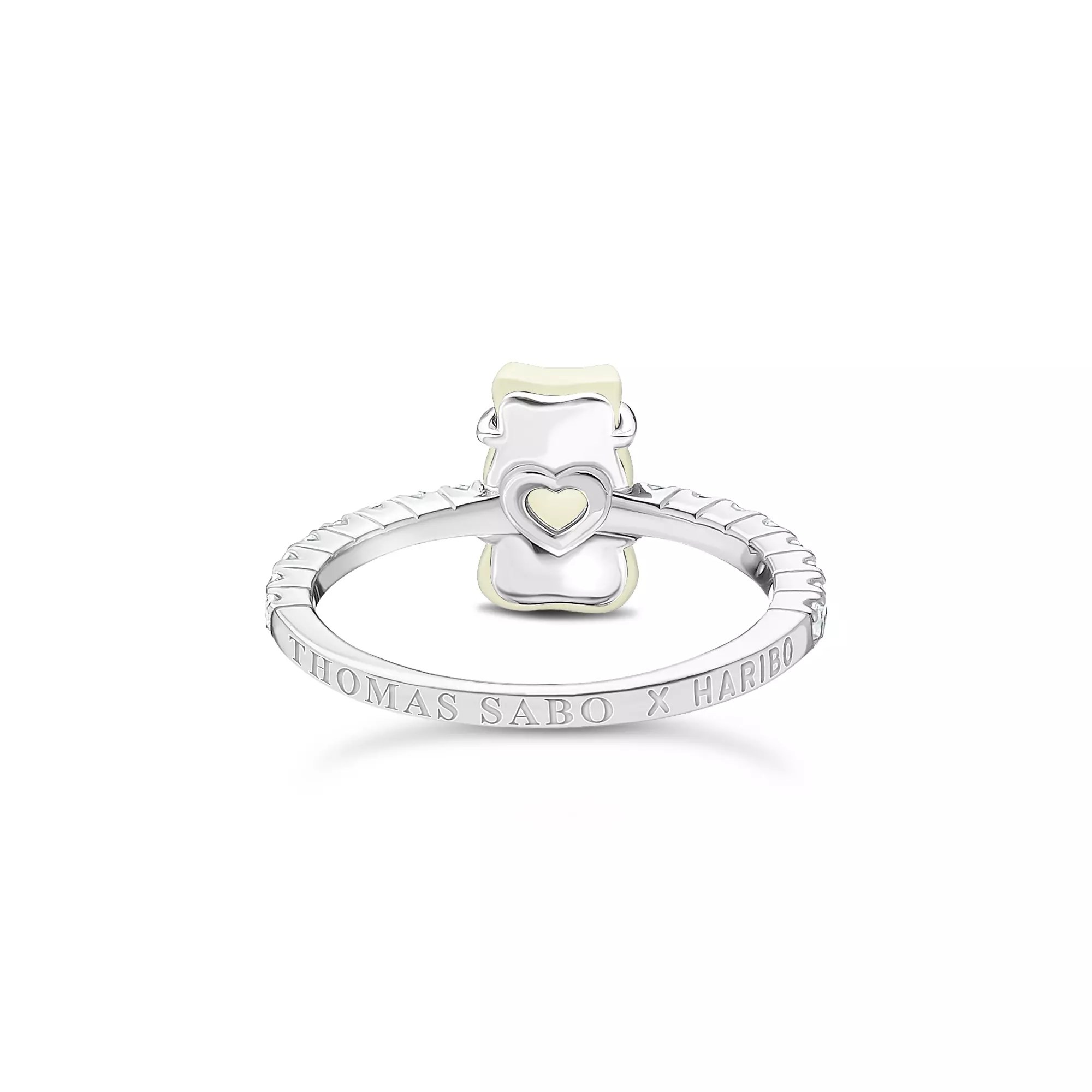 Thomas Sabo HARIBO Ring mit Goldbär - Gummibärchen - Silber & Glas & Zirkonia - Weiß – Ansicht 2