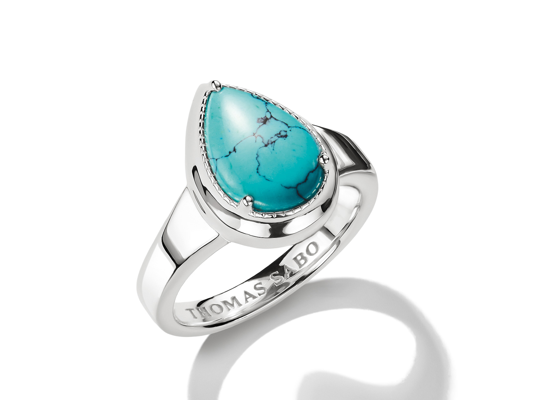 Thomas Sabo TR2522-404-17-50 ELYNDRA Ring - Sterling Silber & imit. Türkis - Türkis - Gr. 50