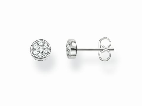 41612161-0 Ohrstecker von Thomas Sabo in Kreisform aus 925 Sterling Silber mit weißen Zirkonia verziert, elegantes und zeitloses Design, ideal für jeden Anlass.