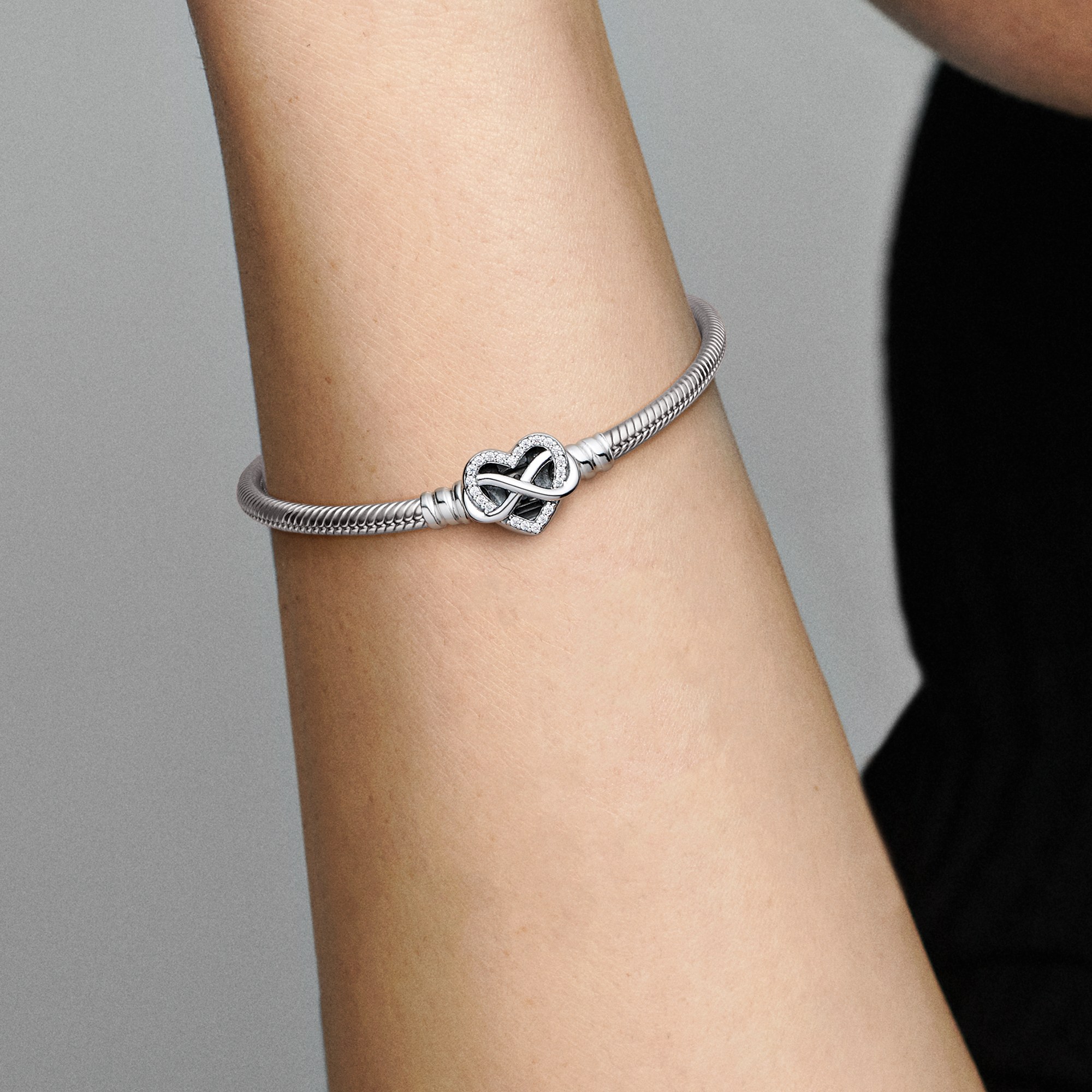 Pandora Schlangen-Armband - Unendlichkeits-Herzverschluss - Sterling Silber – Ansicht 4