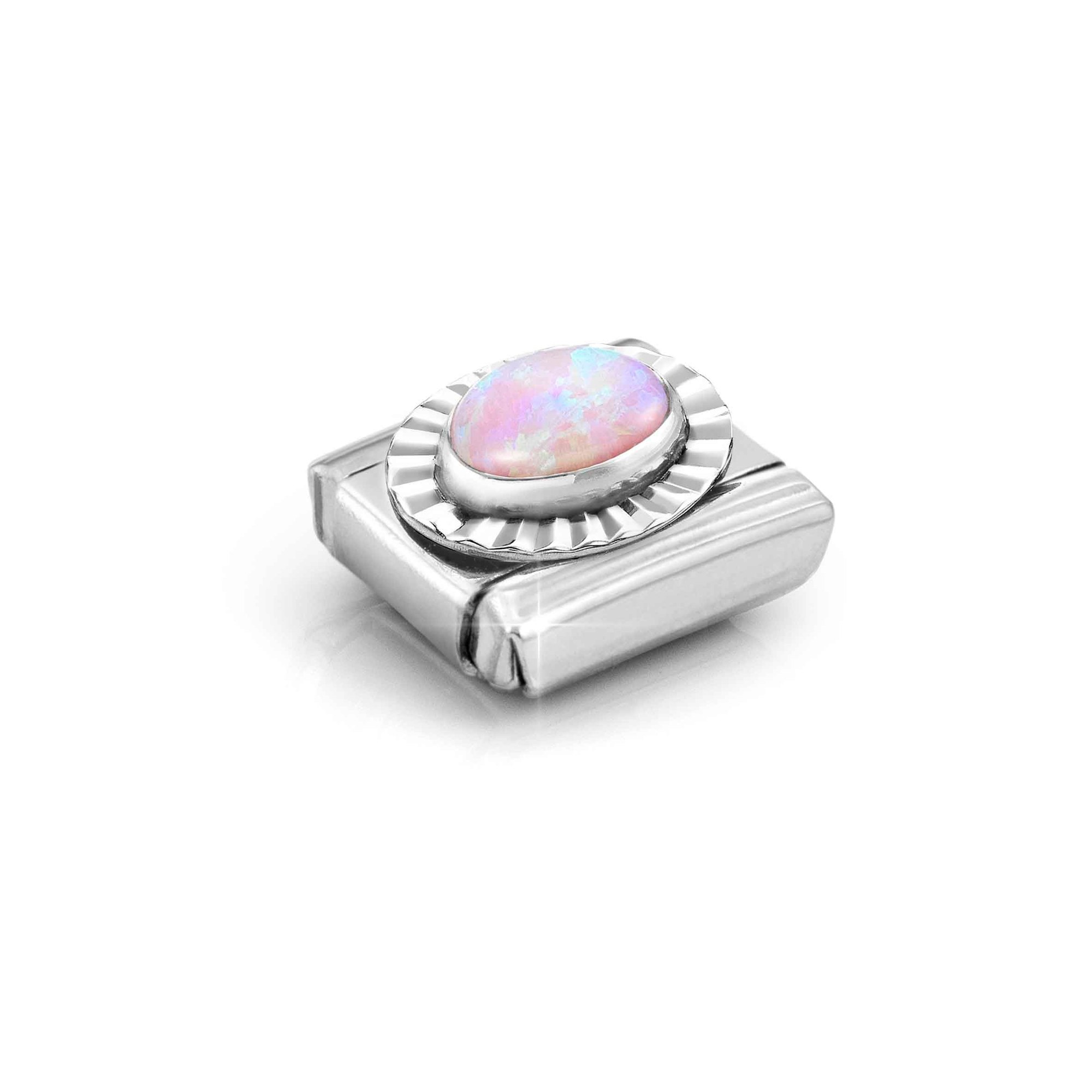 Nomination Composable Classic Charm Opal rosa - Edelstahl, Sterling Silber diamantiert – Ansicht 4
