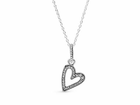 Pandora - Silber - 398688C01-50 - Kette mit Anhänger - Heart - Herz - 50 cm - Zirkonia