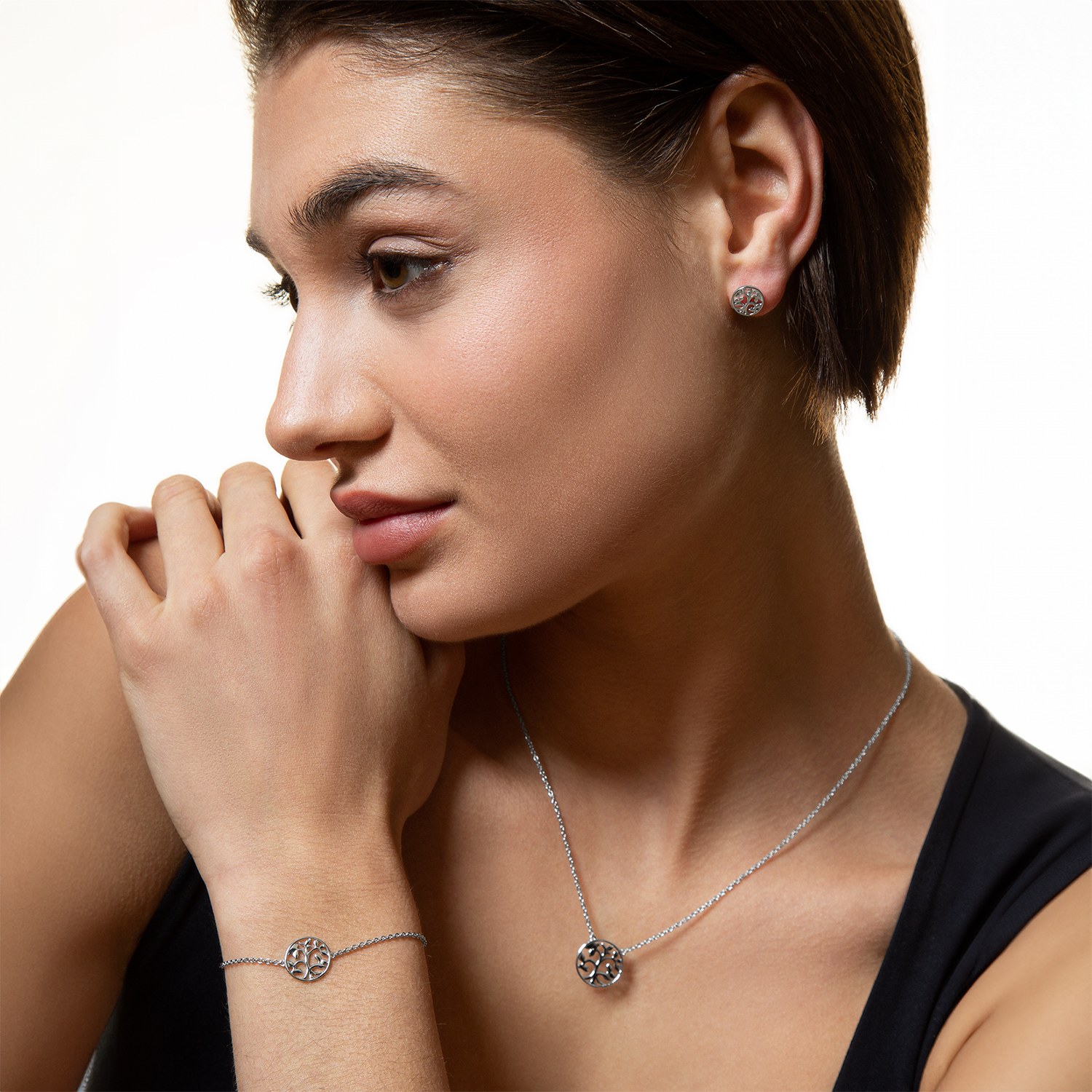 XENOX Ohrringe LEBENSBAUM - Sterling Silber – Ansicht 4