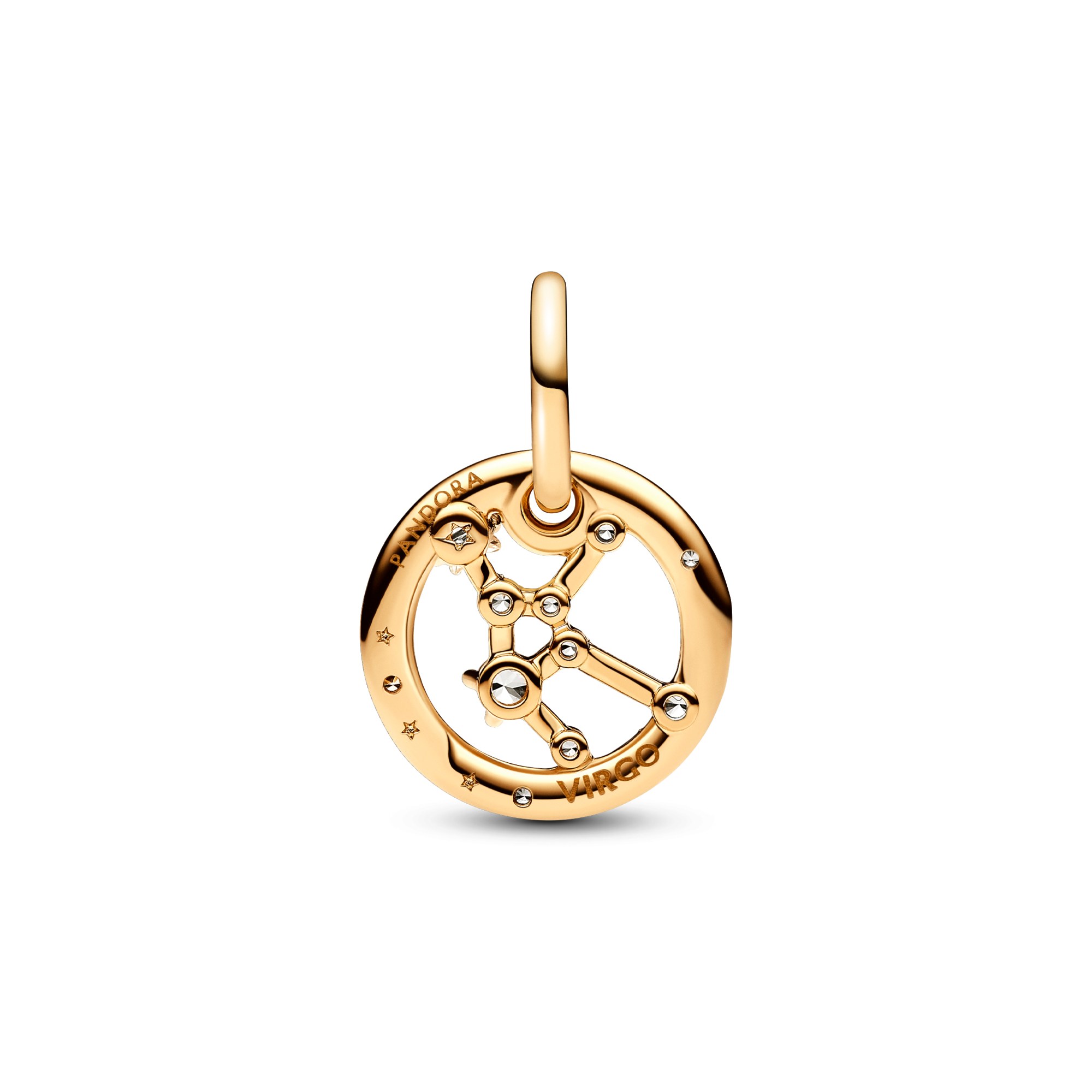 Pandora Sternzeichen Jungfrau Charm-Anhänger - Gelbgold Vergoldung - Zirkonia – Ansicht 3